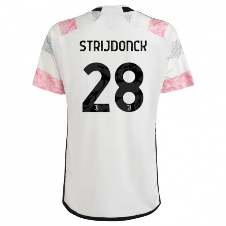 Kandiny Mujer Camiseta Bayron Strijdonck #28 Blanco Rosa 2ª Equipación 2023/24 La Camisa Chile