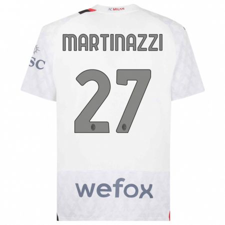 Kandiny Mujer Camiseta Luca Martinazzi #27 Blanco 2ª Equipación 2023/24 La Camisa Chile