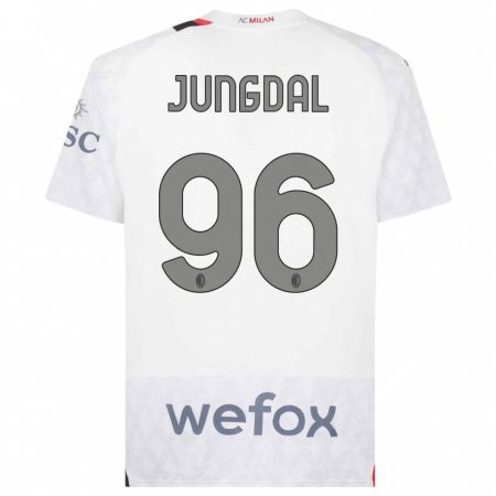 Kandiny Mujer Camiseta Andreas Jungdal #96 Blanco 2ª Equipación 2023/24 La Camisa Chile