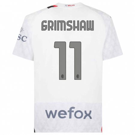 Kandiny Mujer Camiseta Christy Grimshaw #11 Blanco 2ª Equipación 2023/24 La Camisa Chile