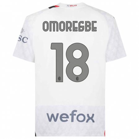 Kandiny Mujer Camiseta Bob Murphy Omoregbe #18 Blanco 2ª Equipación 2023/24 La Camisa Chile