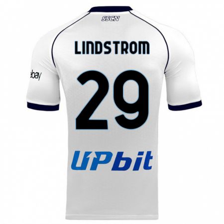 Kandiny Mujer Camiseta Jesper Lindstrøm #29 Blanco 2ª Equipación 2023/24 La Camisa Chile