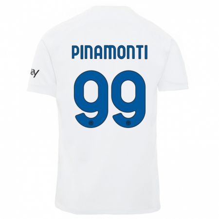 Kandiny Mujer Camiseta Andrea Pinamonti #99 Blanco 2ª Equipación 2023/24 La Camisa Chile