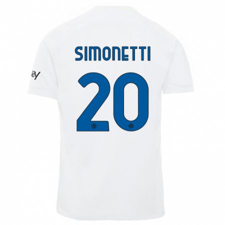 Kandiny Mujer Camiseta Flaminia Simonetti #20 Blanco 2ª Equipación 2023/24 La Camisa Chile
