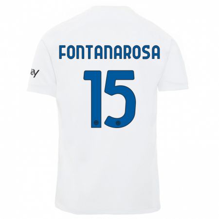 Kandiny Mujer Camiseta Alessandro Fontanarosa #15 Blanco 2ª Equipación 2023/24 La Camisa Chile