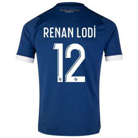 Kandiny Mujer Camiseta Renan Lodi #12 Azul Oscuro 2ª Equipación 2023/24 La Camisa Chile
