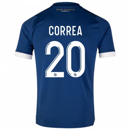 Kandiny Mujer Camiseta Joaquín Correa #20 Azul Oscuro 2ª Equipación 2023/24 La Camisa Chile
