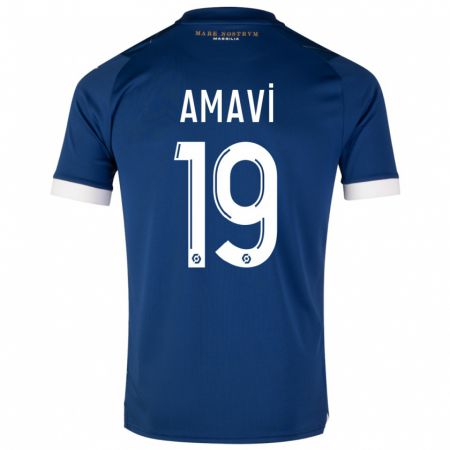 Kandiny Mujer Camiseta Jordan Amavi #19 Azul Oscuro 2ª Equipación 2023/24 La Camisa Chile