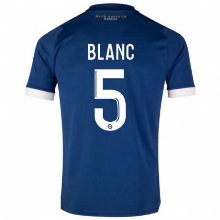 Kandiny Mujer Camiseta Amandine Blanc #5 Azul Oscuro 2ª Equipación 2023/24 La Camisa Chile