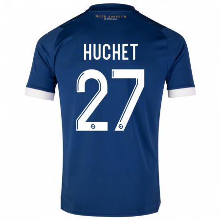 Kandiny Mujer Camiseta Sarah Huchet #27 Azul Oscuro 2ª Equipación 2023/24 La Camisa Chile