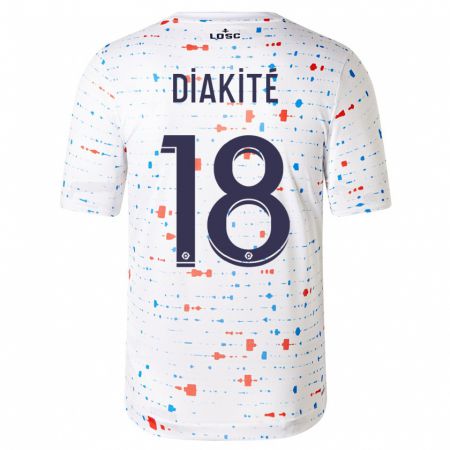 Kandiny Mujer Camiseta Bafodé Diakité #18 Blanco 2ª Equipación 2023/24 La Camisa Chile