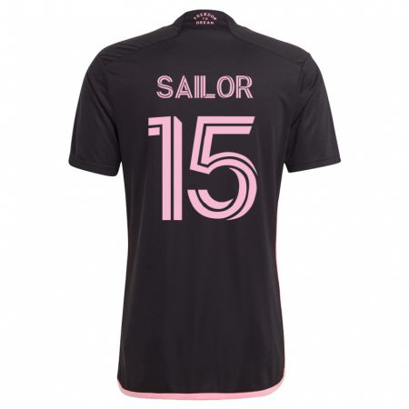 Kandiny Mujer Camiseta Ryan Sailor #15 Negro 2ª Equipación 2023/24 La Camisa Chile