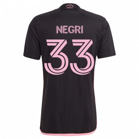 Kandiny Mujer Camiseta Franco Negri #33 Negro 2ª Equipación 2023/24 La Camisa Chile