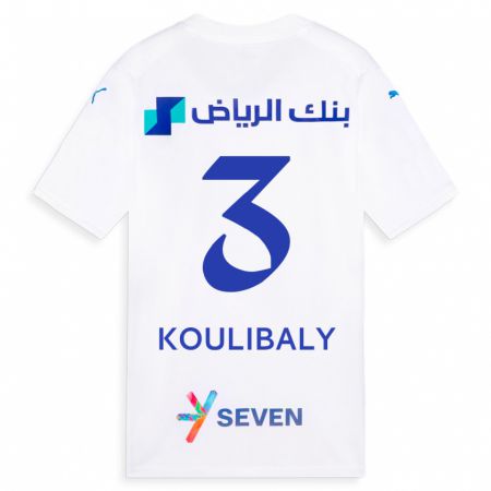 Kandiny Mujer Camiseta Kalidou Koulibaly #3 Blanco 2ª Equipación 2023/24 La Camisa Chile