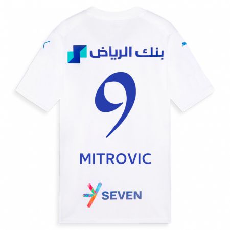 Kandiny Mujer Camiseta Aleksandar Mitrovic #9 Blanco 2ª Equipación 2023/24 La Camisa Chile