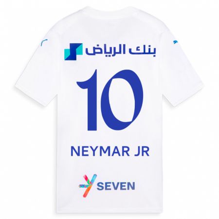 Kandiny Mujer Camiseta Neymar #10 Blanco 2ª Equipación 2023/24 La Camisa Chile