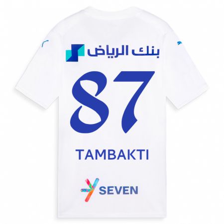 Kandiny Mujer Camiseta Hassan Tambakti #87 Blanco 2ª Equipación 2023/24 La Camisa Chile