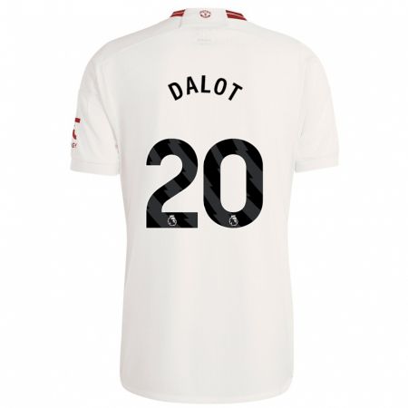 Kandiny Mujer Camiseta Diogo Dalot #20 Blanco Equipación Tercera 2023/24 La Camisa Chile