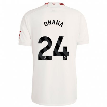 Kandiny Mujer Camiseta André Onana #24 Blanco Equipación Tercera 2023/24 La Camisa Chile