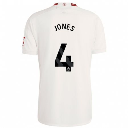 Kandiny Mujer Camiseta Phil Jones #4 Blanco Equipación Tercera 2023/24 La Camisa Chile