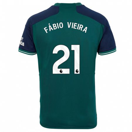 Kandiny Mujer Camiseta Fábio Vieira #21 Verde Equipación Tercera 2023/24 La Camisa Chile