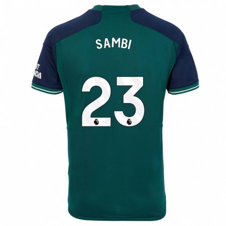 Kandiny Mujer Camiseta Albert Sambi Lokonga #23 Verde Equipación Tercera 2023/24 La Camisa Chile
