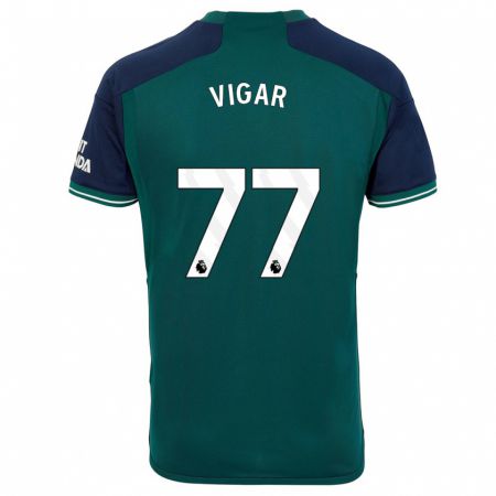 Kandiny Mujer Camiseta Billy Vigar #77 Verde Equipación Tercera 2023/24 La Camisa Chile