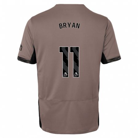 Kandiny Mujer Camiseta Bryan Gil #11 Beige Obscuro Equipación Tercera 2023/24 La Camisa Chile