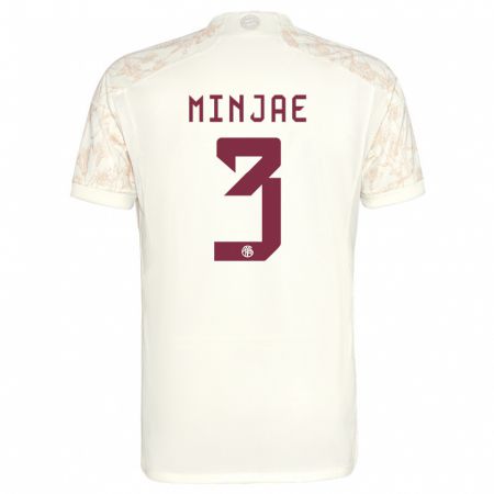 Kandiny Mujer Camiseta Min-Jae Kim #3 Blanquecino Equipación Tercera 2023/24 La Camisa Chile