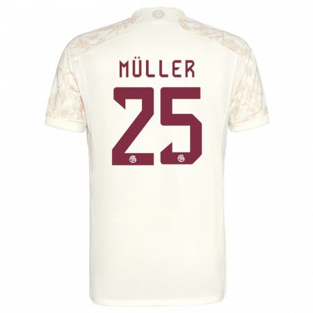 Kandiny Mujer Camiseta Thomas Müller #25 Blanquecino Equipación Tercera 2023/24 La Camisa Chile