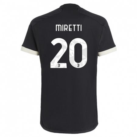 Kandiny Mujer Camiseta Fabio Miretti #20 Negro Equipación Tercera 2023/24 La Camisa Chile