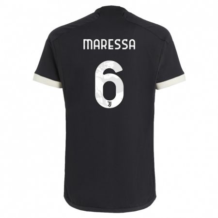 Kandiny Mujer Camiseta Tommaso Maressa #6 Negro Equipación Tercera 2023/24 La Camisa Chile