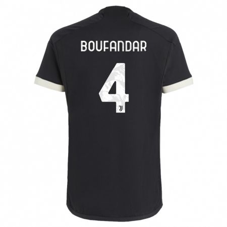 Kandiny Mujer Camiseta Adam Boufandar #4 Negro Equipación Tercera 2023/24 La Camisa Chile