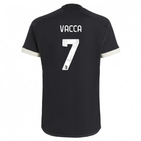 Kandiny Mujer Camiseta Alessio Vacca #7 Negro Equipación Tercera 2023/24 La Camisa Chile