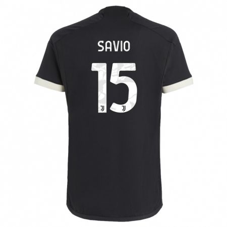 Kandiny Mujer Camiseta Federico Savio #15 Negro Equipación Tercera 2023/24 La Camisa Chile
