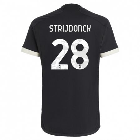 Kandiny Mujer Camiseta Bayron Strijdonck #28 Negro Equipación Tercera 2023/24 La Camisa Chile
