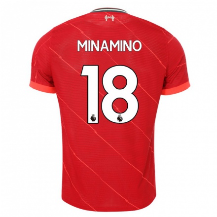 Niño Fútbol Camiseta Takumi Minamino #18 Rojo 1ª Equipación 2021/22 Camisa Chile