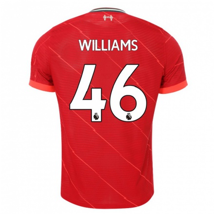 Niño Fútbol Camiseta Rhys Williams #46 Rojo 1ª Equipación 2021/22 Camisa Chile