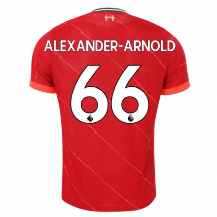 Niño Fútbol Camiseta Trent Alexander-Arnold #66 Rojo 1ª Equipación 2021/22 Camisa Chile