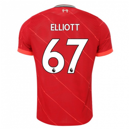 Niño Fútbol Camiseta Harvey Elliott #67 Rojo 1ª Equipación 2021/22 Camisa Chile