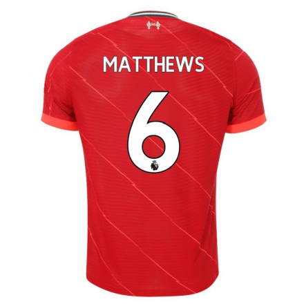 Niño Fútbol Camiseta Jasmine Matthews #6 Rojo 1ª Equipación 2021/22 Camisa Chile