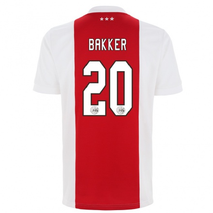 Niño Fútbol Camiseta Eshly Bakker #20 Rojo Blanco 1ª Equipación 2021/22 Camisa Chile