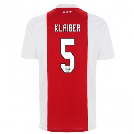 Niño Fútbol Camiseta Sean Klaiber #5 Rojo Blanco 1ª Equipación 2021/22 Camisa Chile