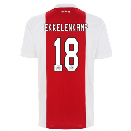 Niño Fútbol Camiseta Jurgen Ekkelenkamp #18 Rojo Blanco 1ª Equipación 2021/22 Camisa Chile