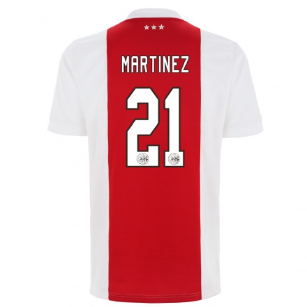 Niño Fútbol Camiseta Lisandro Martinez #21 Rojo Blanco 1ª Equipación 2021/22 Camisa Chile