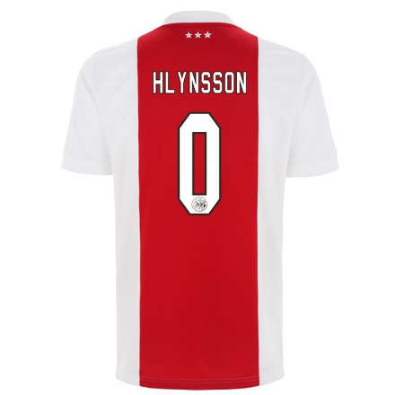 Niño Fútbol Camiseta Kristian Hlynsson #0 Rojo Blanco 1ª Equipación 2021/22 Camisa Chile