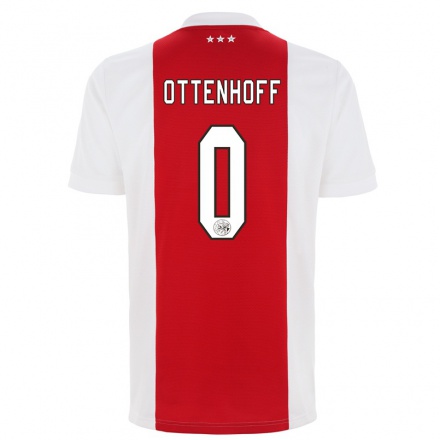 Niño Fútbol Camiseta Bryan Ottenhoff #0 Rojo Blanco 1ª Equipación 2021/22 Camisa Chile