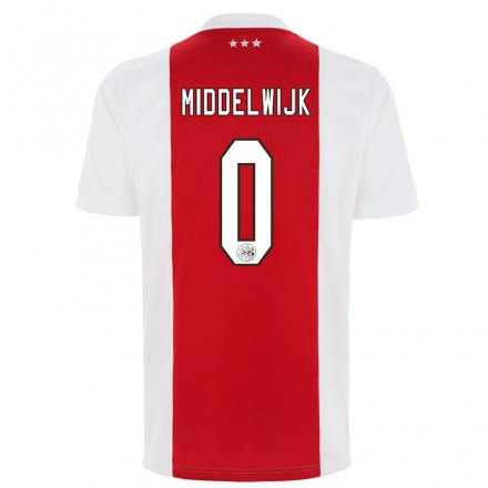 Niño Fútbol Camiseta Lars Middelwijk #0 Rojo Blanco 1ª Equipación 2021/22 Camisa Chile