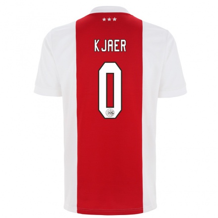 Niño Fútbol Camiseta Jeppe Kjaer #0 Rojo Blanco 1ª Equipación 2021/22 Camisa Chile