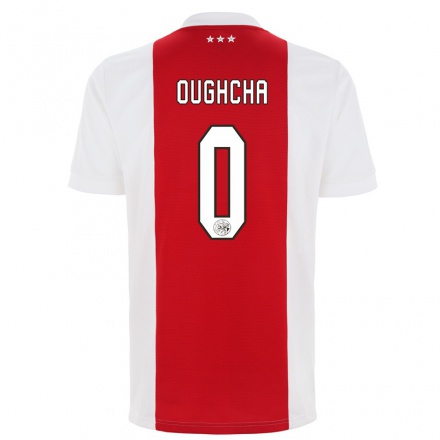 Niño Fútbol Camiseta Achraf Oughcha #0 Rojo Blanco 1ª Equipación 2021/22 Camisa Chile